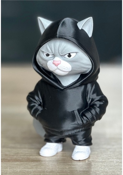 Kapüşonlu Kedi Figürü 10cm