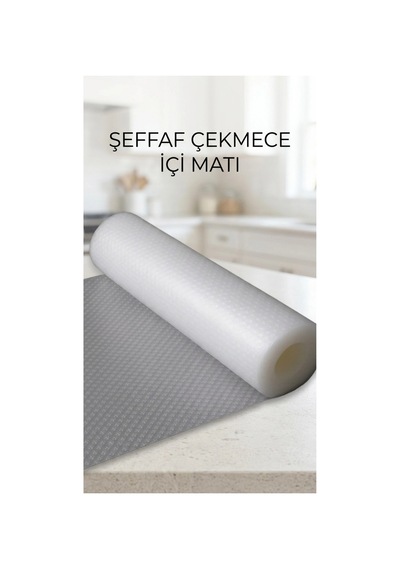 Şeffaf Kaydırmaz Raflık Koruyucu Pvc Dolap İçi Çekmece Örtüsü 45x300cm Çok Renkli