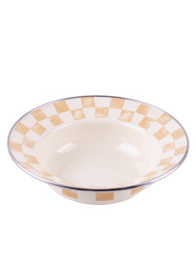 Beige Emaye Çukur Makarna Ve Salata Tabağı