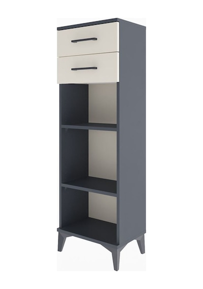 Arges Dolap 2 Raflı 2 Çekmeceli 44x30x134 Antrasit-aytaşı Antrasit