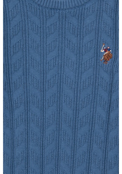 U.S. Polo Assn. Erkek Çocuk Koyu Mavi Basic Bisiklet Yaka Kazak 50288889-VR032