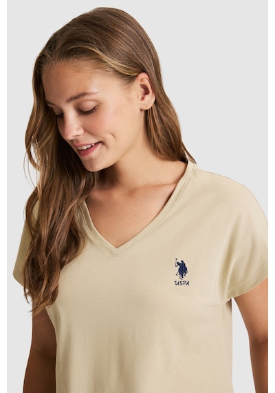 U.S. Polo Assn. U.s. Polo Assn. Kadın Açık Haki Tişört Basic 50323541-vr183 Acık Hakı