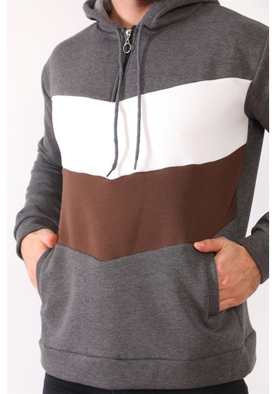 1044 Dewberry Erkek Sweatshırt-antrasit Antrasit