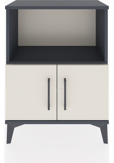 Arges Komodin Tek Raflı Tek Çekmeceli 60x30x80 Antrasit-aytaşı Antrasit