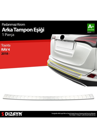 S-dizayn Toyota Rav4 Krom Arka Tampon Eşiği 2018 Üzeri