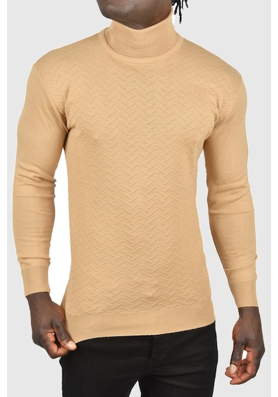 Deepsea Erkek Camel Zigzag Desenli Tam Balıkçı Yaka Dar Kesim Boğazlı Triko Kazak 2505497 Camel Deepsea Erkek Camel Zigzag Desenli Tam Balıkçı Yaka Dar Kesim Boğazlı Triko Kazak 2505497 Camel