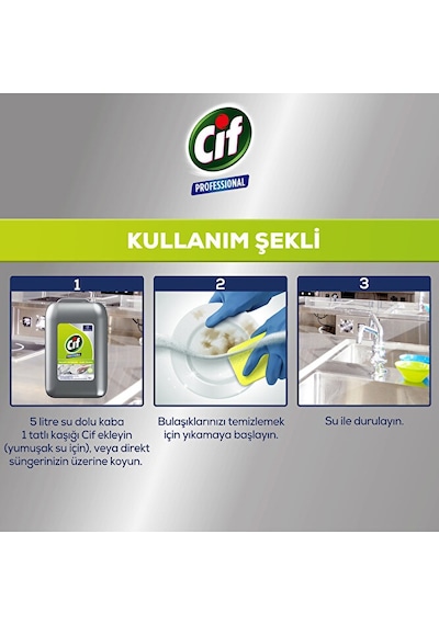 Domestos Professional Çamaşır Suyu 10 L + Cif Professional Bulaşı Diğer
