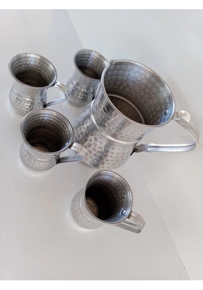 Aluminyum Sürahi Ve Bardak.