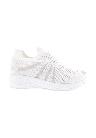 Dgn 832-23y Kadin Yanlari Simli Lazerli Sneaker Ayakkabi 832-1986-R0198 Beyaz