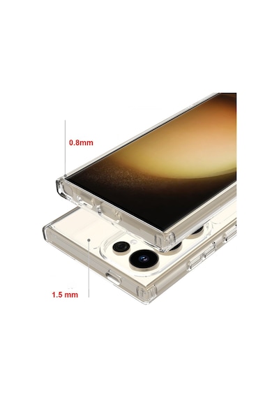 Vendas Galaxy Uyumlu S25 Ultra Kılıf M-safe Şarj Özellikli Şeffaf Sert Pc Zore Embos Kapak + Kamera Lens + Nano Ekran Koruyucu Şeffaf