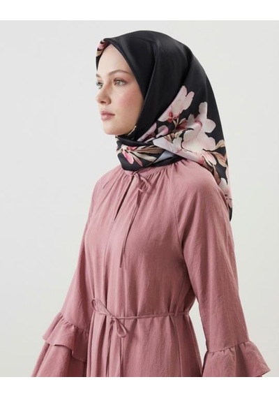 Bushu Sakura Twill Eşarp siyah
