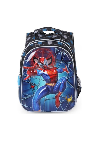 Spiderman Kabartmalı Çanta + Beslenme + Suluk - İlkokul Çantası -