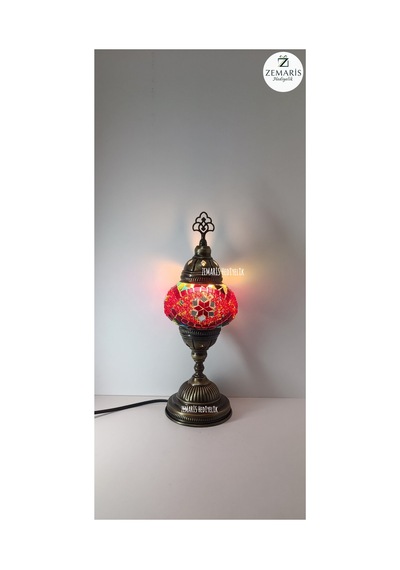El Yapımı Otantik Mozaik Masa Lambası Yüksek Boy Bordo - 820076288 Bordo