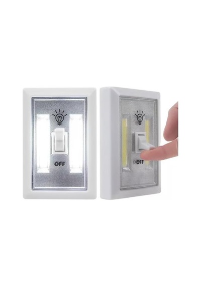 Güncelçarşı Pille Çalışan Duvar Anahtarı Tipi Cob Led Lamba, Kablosuz Dolap İçi Aydınlatma, Mık 2 Adet