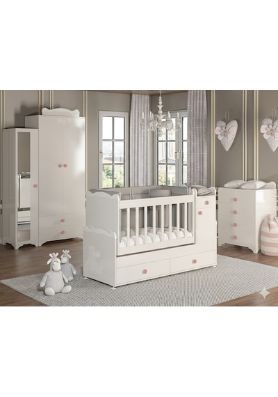 Patiko Sahra 950 3 Kapılı Bebek Odası Takımı Pembe