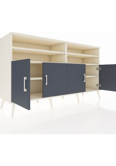 Hyperion Konsol 6 Raflı 4 Kapaklı 176x44x99 Aytaşı-antrasit/çam Aytaşı-antrasit/çam