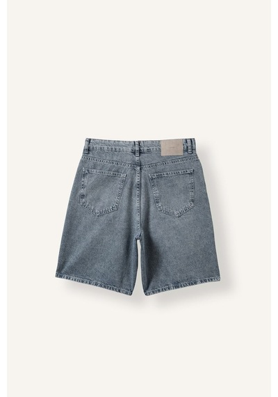 Defacto Yıkama Efektli Straight Fit Denim Bermuda I5600ax26aunm84 İndigo-nm84