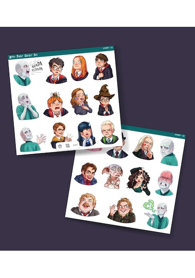 Karakter Emoji Seti 2 Li Sticker Set Harry Potter Karakterleri Emoji Süsleme Etiket Çıkartmaları Telefon Etiketi Yeşil
