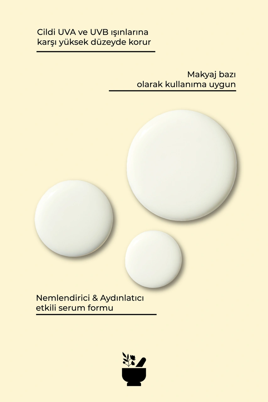 Cosmed Güneş Koruyucu SPF50 Sun Serum - Glowy Sun Serum - Makyaj Altı - SPF50+ Glowy Sun Serum - 50 ml