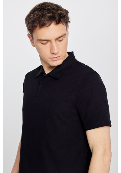 AC&Co / Altınyıldız Classics Erkek Sıyah %100 Pamuk Slim Fit Dar Kesim Polo Yaka Jakarlı Triko Tişört SIYAH AC&Co / Altınyıldız Classics Erkek Sıyah %100 Pamuk Slim Fit Dar Kesim Polo Yaka Jakarlı Triko Tişört SIYAH