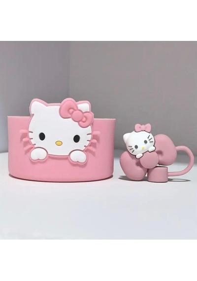 2 Parça Hello Kitty Model Aksesuar Seti Quencher Pembe