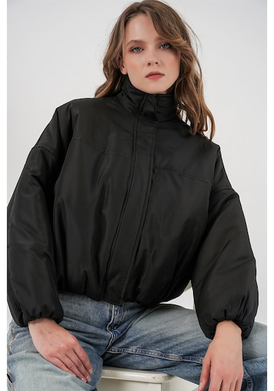 Bigdart Kadın Siyah Oversize Bomber Şişme Mont 5124 Siyah