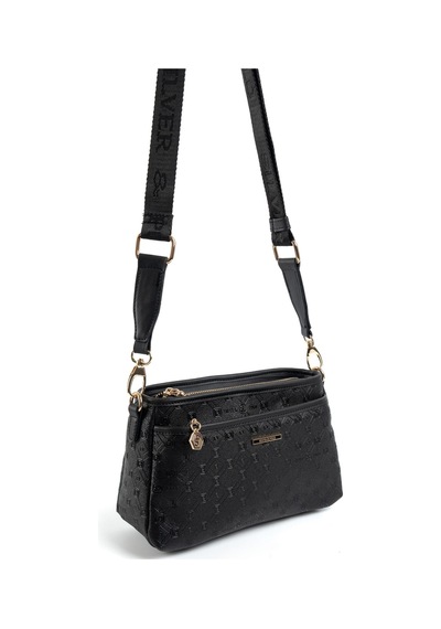 Silver Polo Sp1184 Kadın Çapraz Çanta Logolu Siyah-siyah