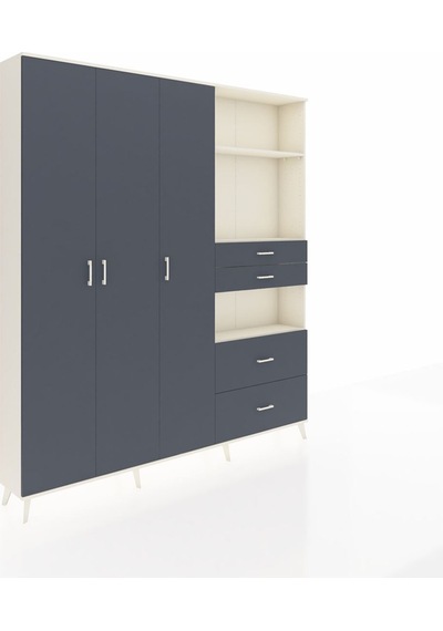 Arges Dolap 12 Raflı 4 Çekmeceli Tek Askılı 220x30x243 Aytaşı-antrasit/antrasit Antrasıt/antrasıt Arges Dolap 12 Raflı 4 Çekmeceli Tek Askılı 220x30x243 Aytaşı-antrasit/antrasit Antrasıt/antrasıt