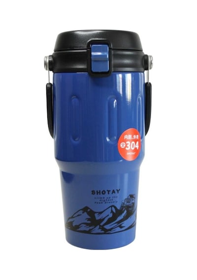 Shotay St-8166 Çift Kullanım Pipetli/rahat İçim Mavi 650ml Çelik Termos Diğer