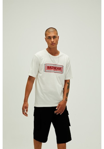 Bad Bear Mesh Erkek T-Shirt-23204 Beyaz