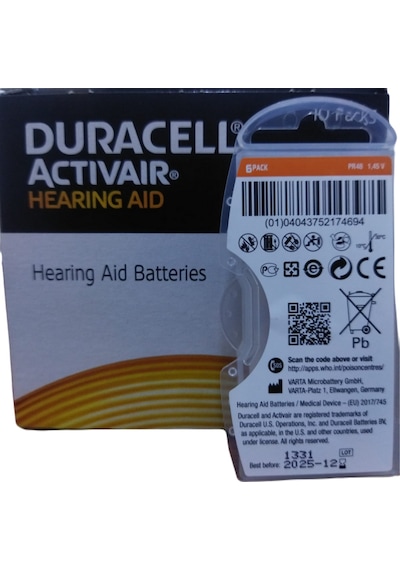 Duracell 13 Numara İşitme Cihazı Pili 5 Paket 30 Adet