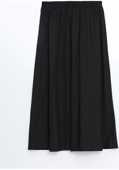 Lcw Modest Siyah Beli Lastikli Kadın Kloş Etek