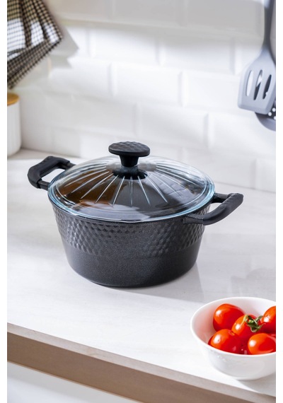 Acar Diamente 24cm Derin Tencere Dg-8562 Siyah