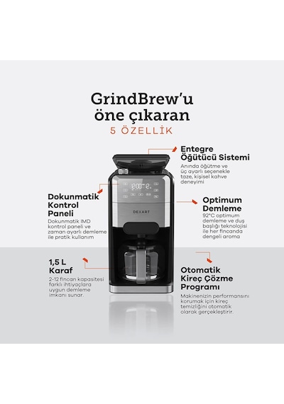 Dexart Grindbrew 240 W Öğütücülü Filtre Kahve Makinesi