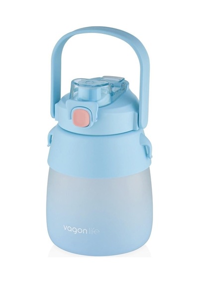 1000ml Askılı Tek Kapak Çift Kullanım Pipetli/pipetsiz Kullanım Softtouch Su Matarası Çok Renkli