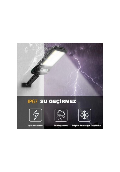 Tr Güneş Enerjili Solar Sokak Lambası 6 Cob Led Hareket Sensörlü Kumandalı Su Geçirmez Bahçe Aydınlatması120 L
