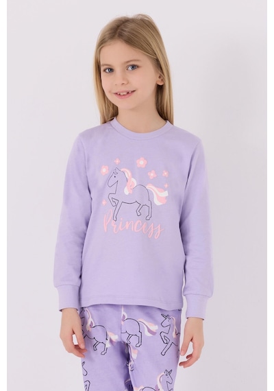 Roly Poly 3477 Princess Kız Çocuk Lila Uzun Kol Pijama Takım Lila