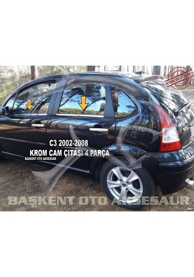 Citroen C3 Krom Cam Çıtası 4 Parça 2002-2009 Paslanmaz Çelik