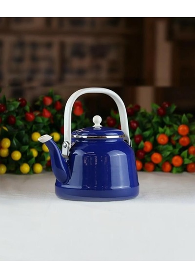 Alev Vintage Demlik - Emaye Kettle, Çaydanlık - 1.5 Litre - Lacivert