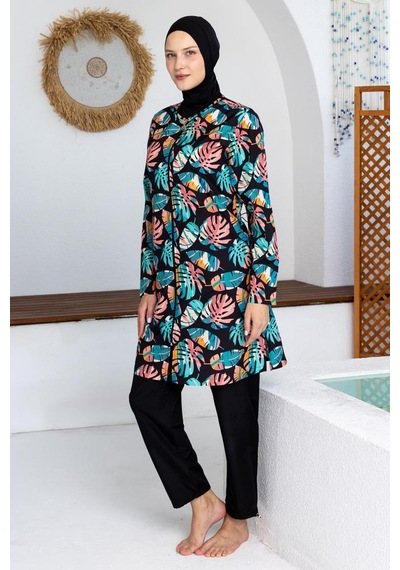 Maresiva 262501 Nakara Lacivert Tam Boy Tesettür Mayo
