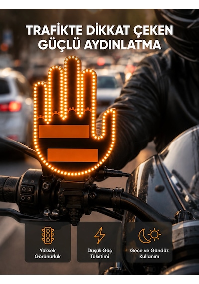 Mey İthalat 176 Led Li Amber Trafik Uyumlu Sinyal Işığı El Hareketiyle Kontrol -