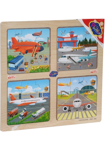 Ony-343-344-345-346 Ahşap Eğitici 4'Lü Puzzle -Onyıl