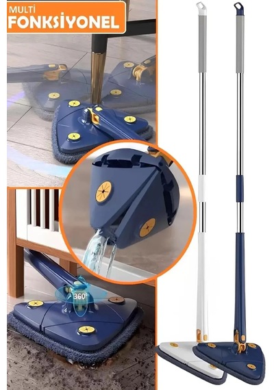 1+1 Hediye Bezli Kendinden Sıkmalı Üçgen Mop