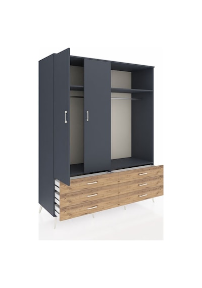 Kronos Gardrop 4 Raflı 6 Çekmeceli 2 Askılı 176x59x221 Antrasit-antrasit/çam Antrasit/çam Kronos Gardrop 4 Raflı 6 Çekmeceli 2 Askılı 176x59x221 Antrasit-antrasit/çam Antrasit/çam