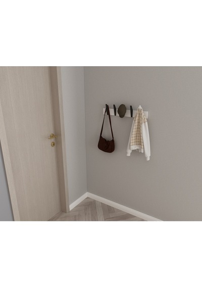 Hepsi3boyutlu Modern Duvar & Kapı Kanca Askılık - 5 Adet Siyah Kanca Askılık - Model No : 4 Siyah