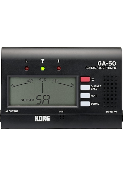 Korg Ga-50 El Tipi Gitar Ve Bas Akort Cihazı Dijital Ibreli, Flat Tuning Ve Ses Çıkışlı Gitar Amfisi Siyah