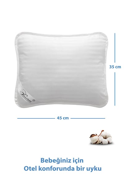 Vionel Home Saten Bebek Yastığı Pamuk Kılıf Boncuk Silikon İç Dolgu