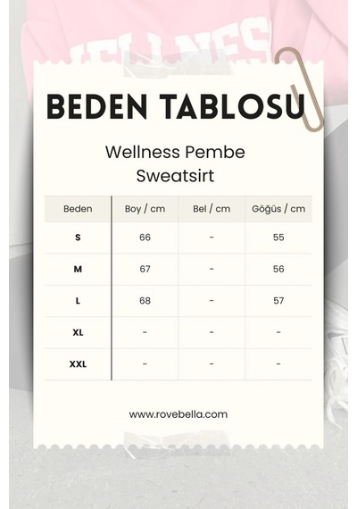 Rovebella Felicità Wellness Oversize Sweatshirt Pembe