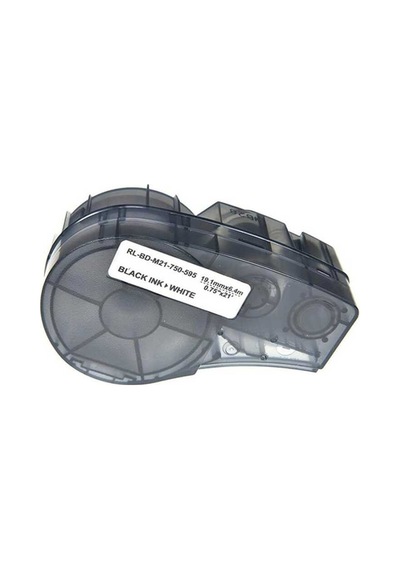 Brady M21-750-595 Muadil Etiket Kaseti Beyaz Üzeri Siyah 19,1mm X 6,9m 1