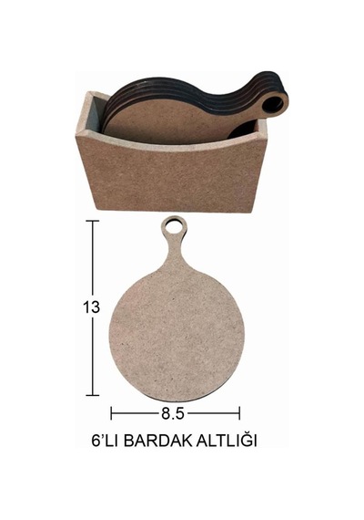 Ahşap Yuvarlak Bardak Altlığı 13x8,5cm L391 Ahşap